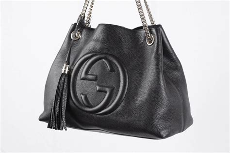 gucci leather logo|Gucci leather tote bag.